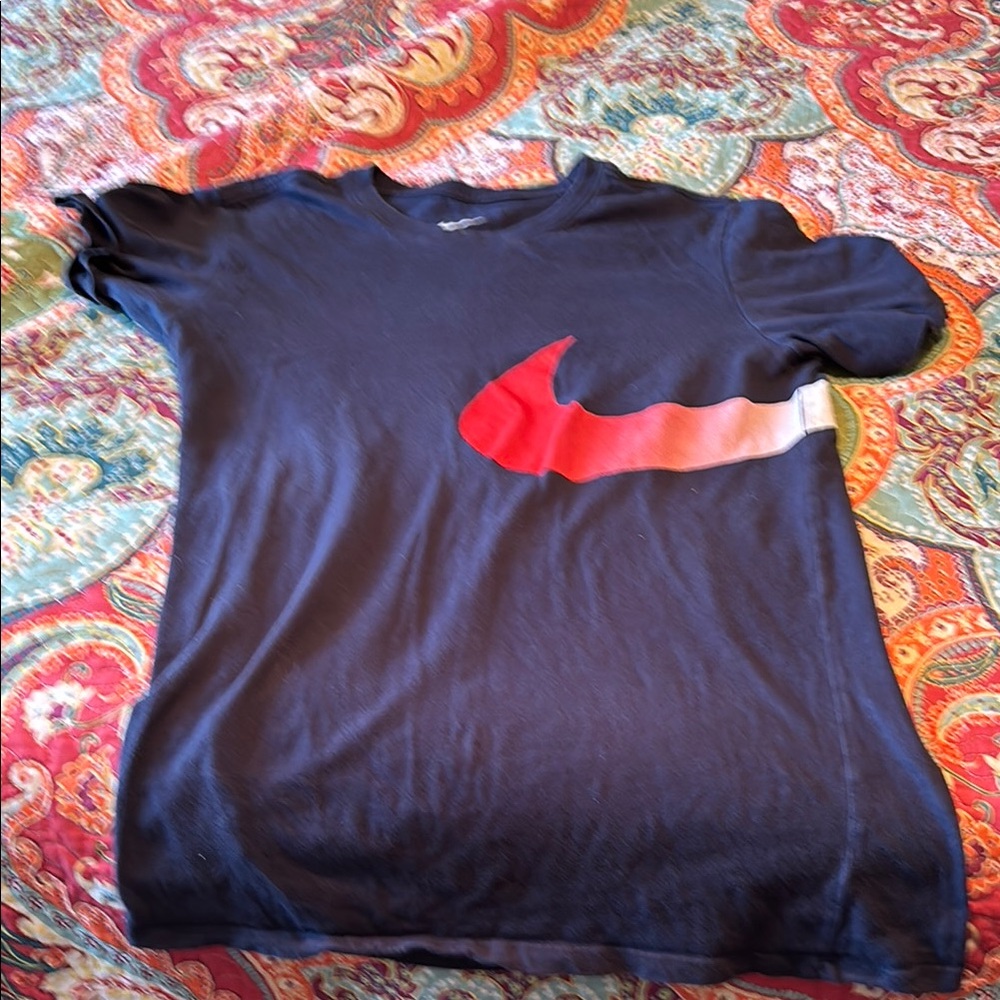 Nike Black T-Shirt with Red Swoosh